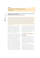 The glycaemic index and sports nutrition