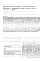 Cyanoacrylate tissue adhesives – effective securement technique for intravascular catheters: in vitro testing of safety and feasibility