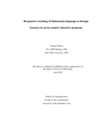 Responsive teaching of Indonesian language to foreign learners in an in-country intensive program