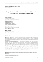 Organizational Climate and Service Climate in Tourism and Hospitality: A Review