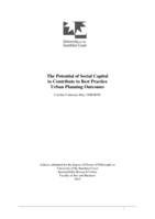 The Potential of Social Capital to Contribute to Best Practice Urban Planning Outcomes