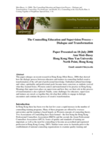 The Counselling Education and Supervision Process: Dialogue and Transformation