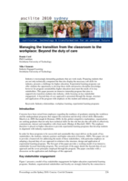 Managing the transition from the classroom to the workplace: Beyond the duty of care