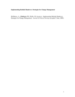 Implementing bedside handover: Strategies for change management