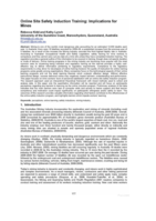 Online Site Safety Induction Training: Implications for Mines