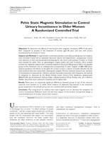 Pelvic static magnetic stimulation to control urinary incontinence in older women: A randomized controlled trial