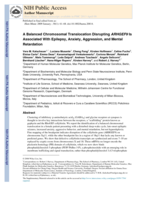 A balanced chromosomal translocation disrupting ARHGEF9 is associated with epilepsy, anxiety, aggression, and mental retardation