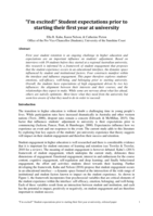 'I'm excited!' Student expectations prior to starting their first year at university