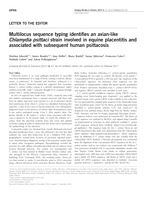 Multilocus sequence typing identifies an avian-like Chlamydia psittaci strain involved in equine placentitis and associated with subsequent human psittacosis