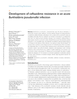Development of ceftazidime resistance in an acute burkholderia pseudomallei infection