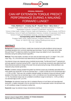Can hip extension strength predict performance during a step out lunge?