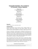 Impossible Identities: The Limitations of Character Creation Systems