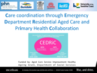Care Coordination through Emergency Department Residential Aged Care and Primary Health Collaboration