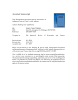 Foreign direct investment and the performance of indigenous firms in China’s textile industry