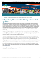 Tall Poppies: Bullying behaviours faced by Australian High Performance School-Age Athletes