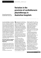 Variation in the provision of cardiothoracic physiotherapy in Australian hospitals