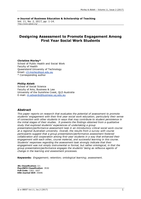 Designing Assessment to Promote Engagement Among First Year Social Work Students
