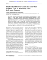Neutral substitutions occur at a faster rate in exons than in noncoding DNA in primate genomes
