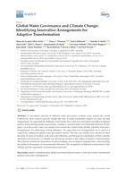 Global water governance and Climate Change: Identifying innovative arrangements for adaptive transformation