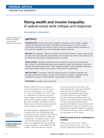 Rising wealth and income inequality: A radical social work critique and response