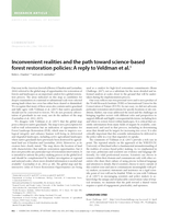 Inconvenient realities and the path toward science-based forest restoration policies: A reply to Veldman et al