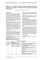 A Strategy for Developing Sustainable Tourism in East Timor (Supplement to ‘Tourism: A Strategic Focus for Sustainable Development in East Timor’)