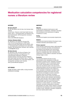 Medication calculation competencies for registered nurses: A literature review