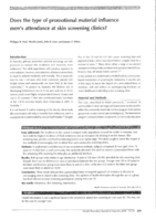 Does the type of promotional material influence men's attendance at skin screening clinics?