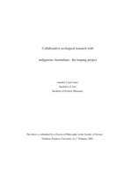 Collaborative ecological research with Indigenous Australians: the trepang project