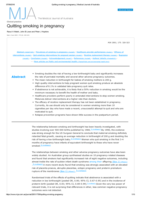 Quitting smoking in pregnancy