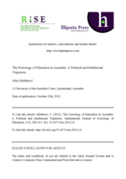The Sociology of Education in Australia: A Political and Intellectual Trajectory