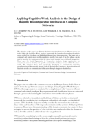 Applying cognitive work analysis to the design of rapidly reconfigurable interfaces in complex networks