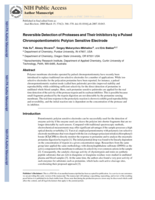 Reversible detection of proteases and their inhibitors by a pulsed chronopotentiometric polyion-sensitive electrode