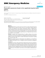 Paramedic assessment of pain in the cognitively impaired adult patient