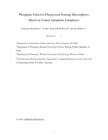 Phosphate-selective fluorescent sensing microspheres based on uranyl salophene ionophores