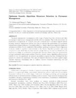 Optimum Genetic Algorithm structure selection in pavement management