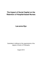 The Impact of Social Capital on the Retention of Hospital-Based Nurses