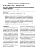 Integrating complementary and alternative medicine education into the pharmacy curriculum