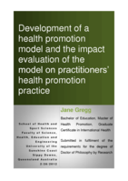 Development of a health promotion model and the impact evaluation of the model on practitioners' health promotion practice