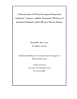 Characteristics of urban subtropical suspended sediment transport, and the treatment efficiency of instream sediment control devices during storms