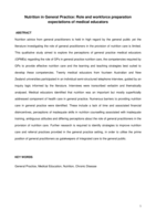 Nutrition in general practice: role and workforce preparation expectations of medical educators