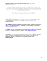 Introduction to the special issue on alternative pathways in education for disenfranchised children and young people in the Australian context