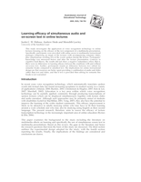 Learning efficacy of simultaneous audio and on-screen text in online lectures
