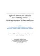 Opinion leaders and complex sustainability issues: fostering response to climate change