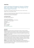 Online Information Exchanges for Parents of Children With a Rare Health Condition: Key Findings From an Online Support Community