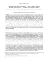 Research on the human dimensions of climate change in Nunavut, Nunavik, and Nunatsiavut : a literature review and gap analysis