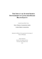 The impact of junior sports sponsorship on consumer-based brand equity