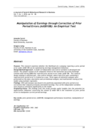 Manipulation of Earnings through Correction of Prior Period Errors (AASB108): An Empirical Test