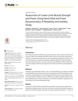 Assessment of lower limb muscle strength and power using hand-held and fixed dynamometry: A reliability and validity study