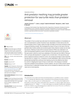 Anti-predator meshing may provide greater protection for sea turtle nests than predator removal